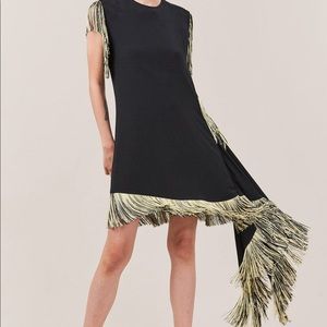 Veronique Leroy little black fringe dress